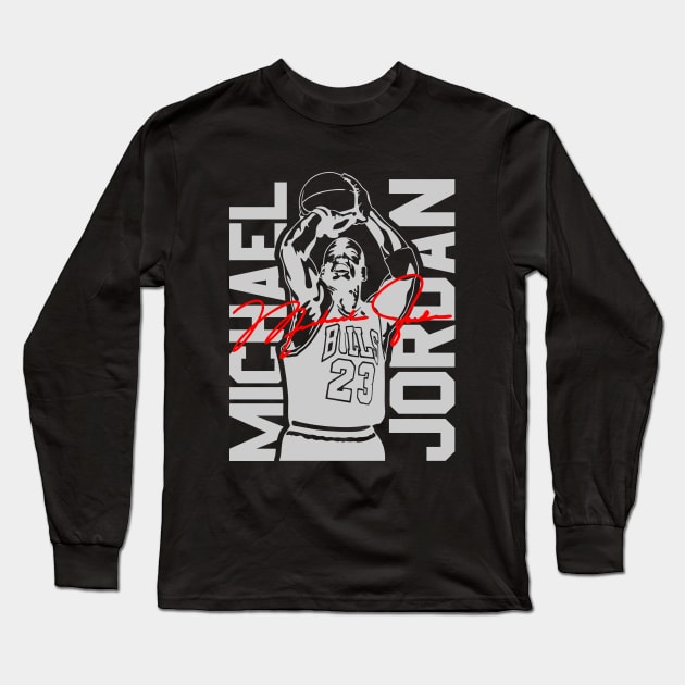 Michael Jordan Signature Long Sleeve T-Shirt by Olievera